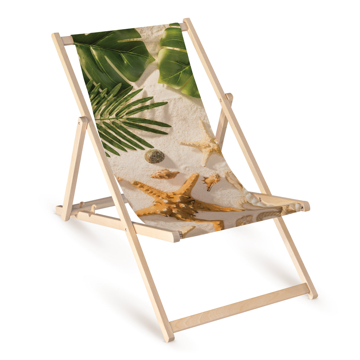 Leżak drewniany z nadrukiem ROZGWIAZDA NA PIASKU