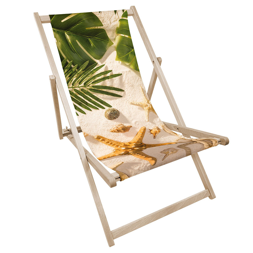 Leżak drewniany z nadrukiem ROZGWIAZDA NA PIASKU