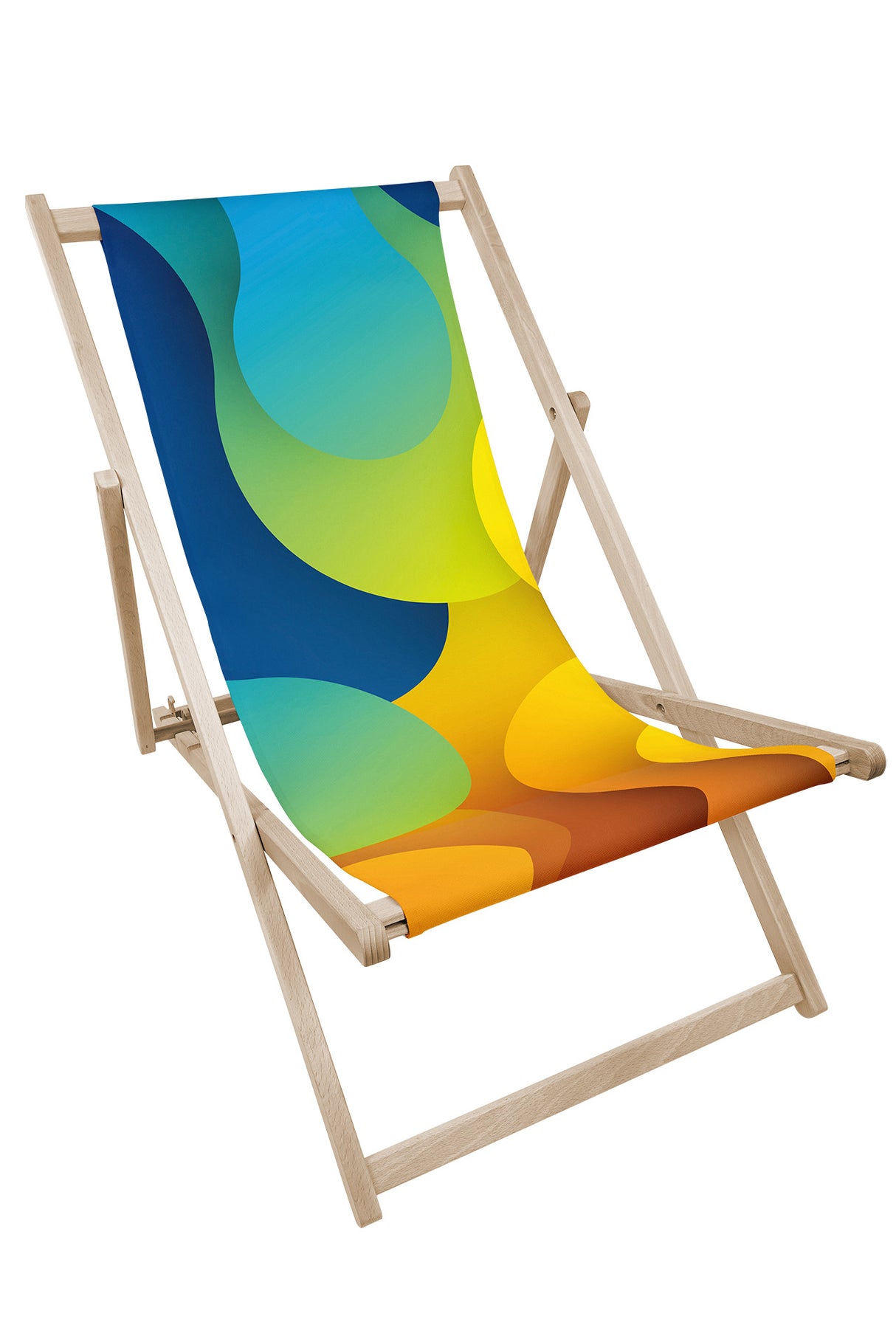 Leżak drewniany z nadrukiem ABSTRAKCJA OKRĄGŁE KSZTAŁTY