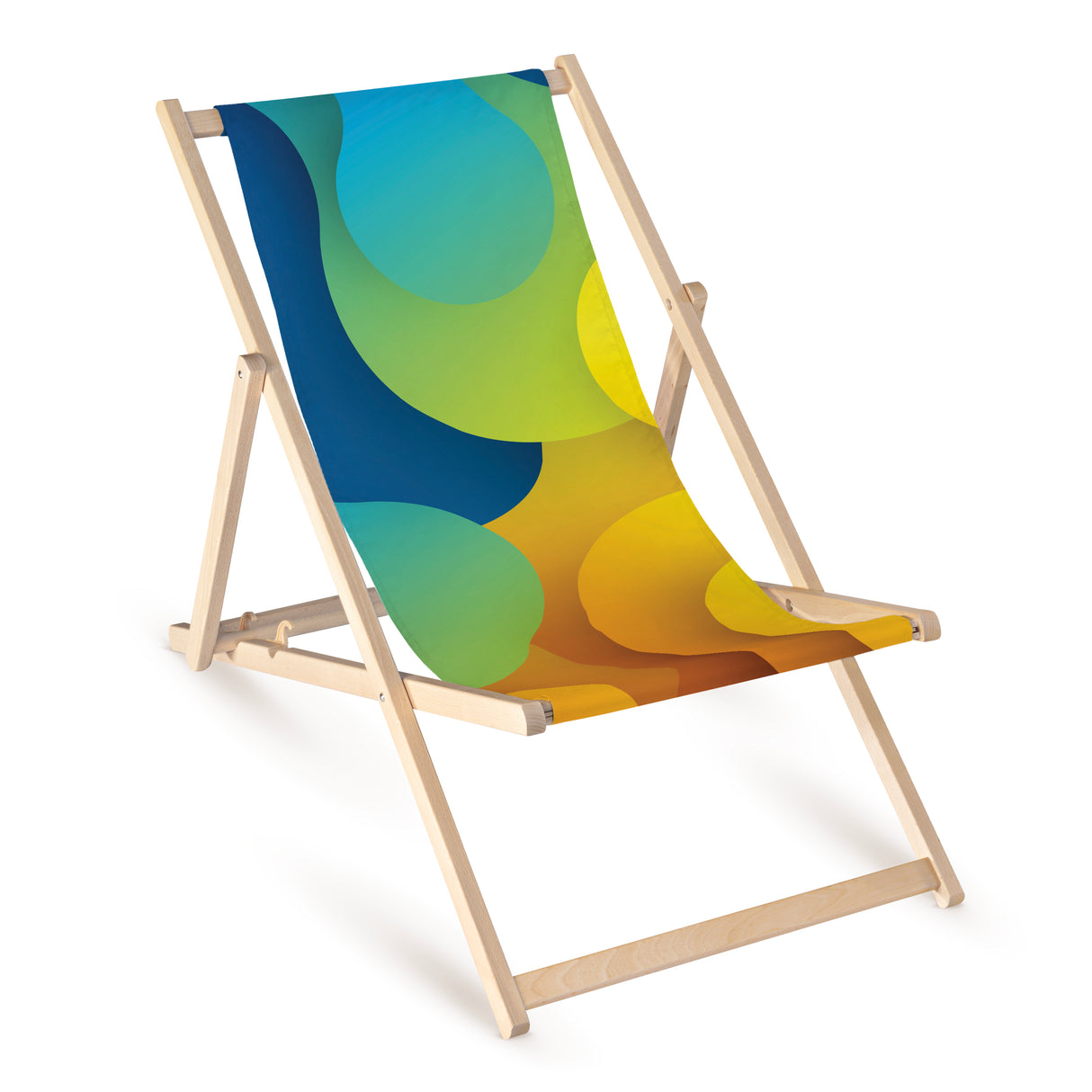 Leżak drewniany z nadrukiem ABSTRAKCJA OKRĄGŁE KSZTAŁTY