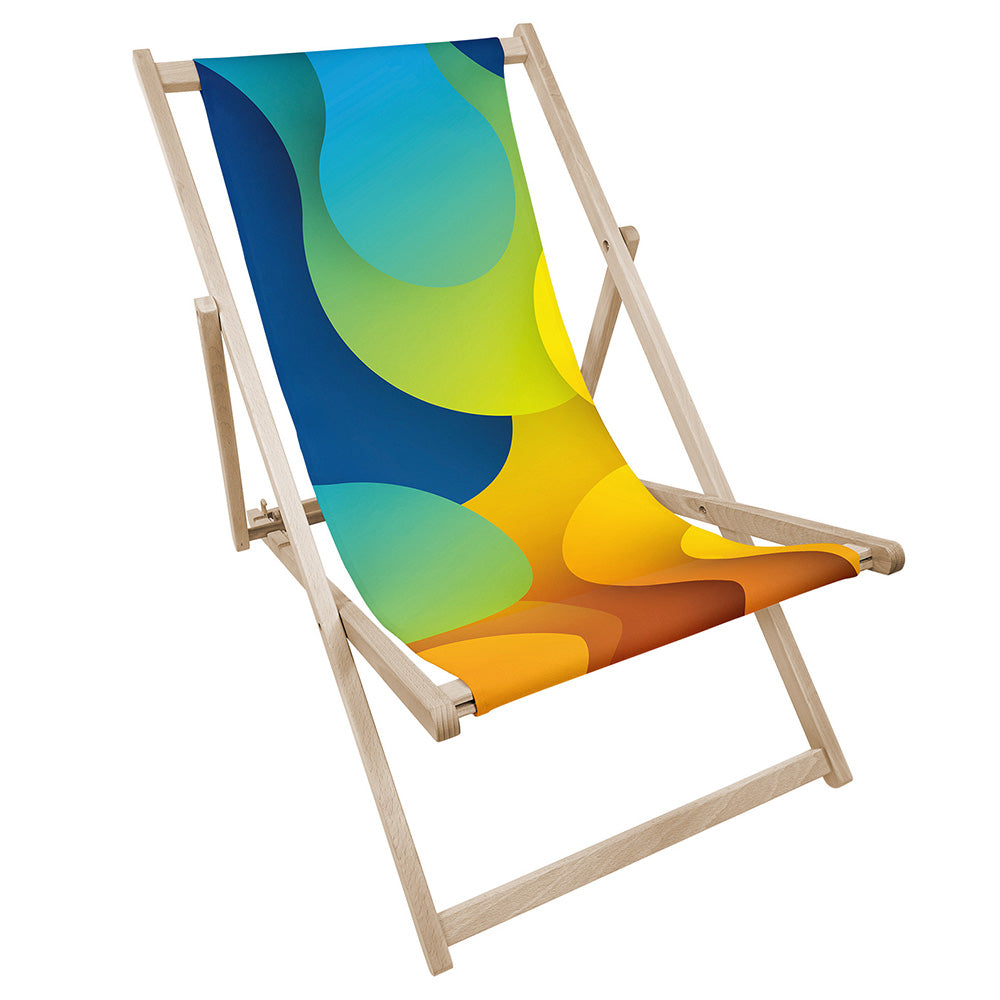 Leżak drewniany z nadrukiem ABSTRAKCJA OKRĄGŁE KSZTAŁTY