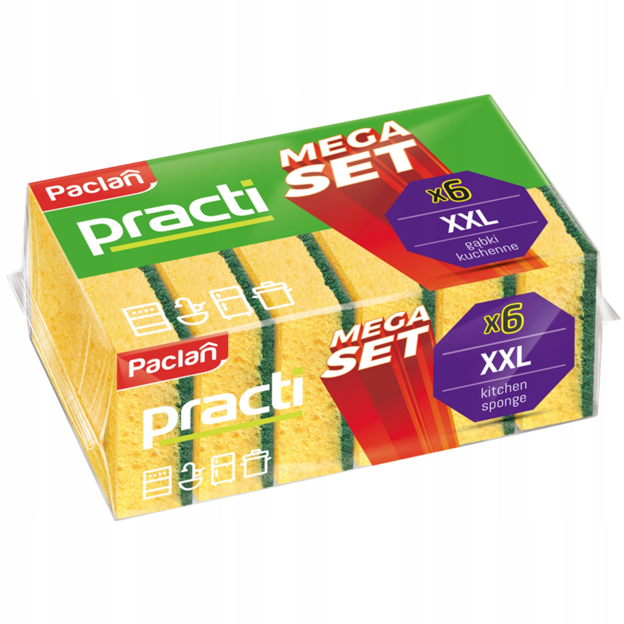Gąbki Kuchenne XXL Paclan 6szt.