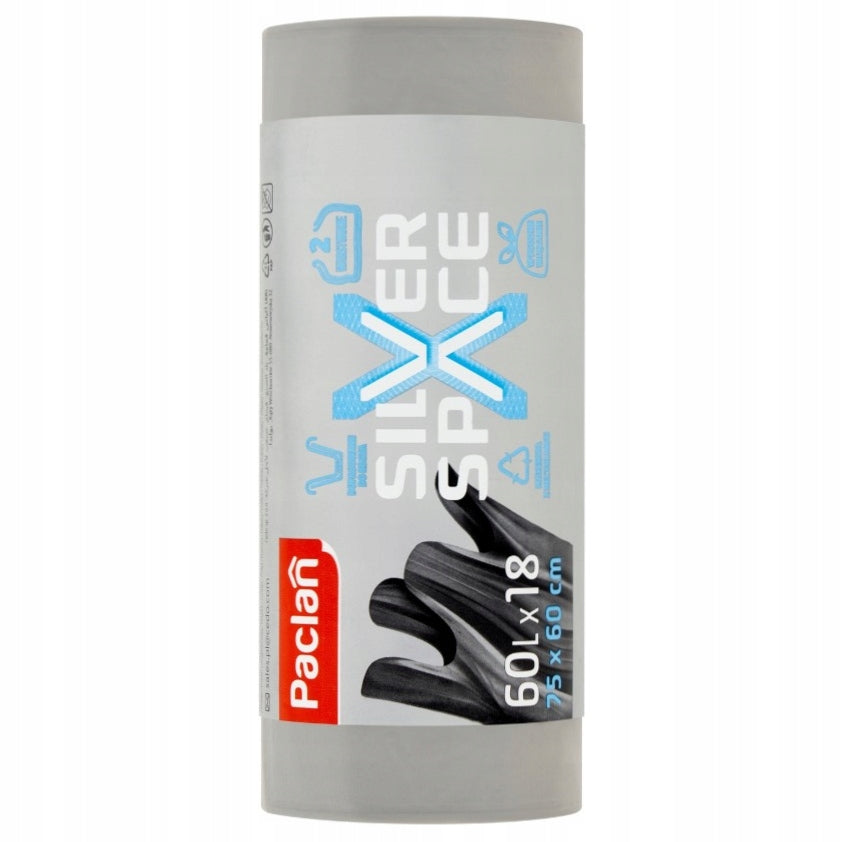 Mocne Worki na Śmieci Silver Space 60l Paclan 18 szt.