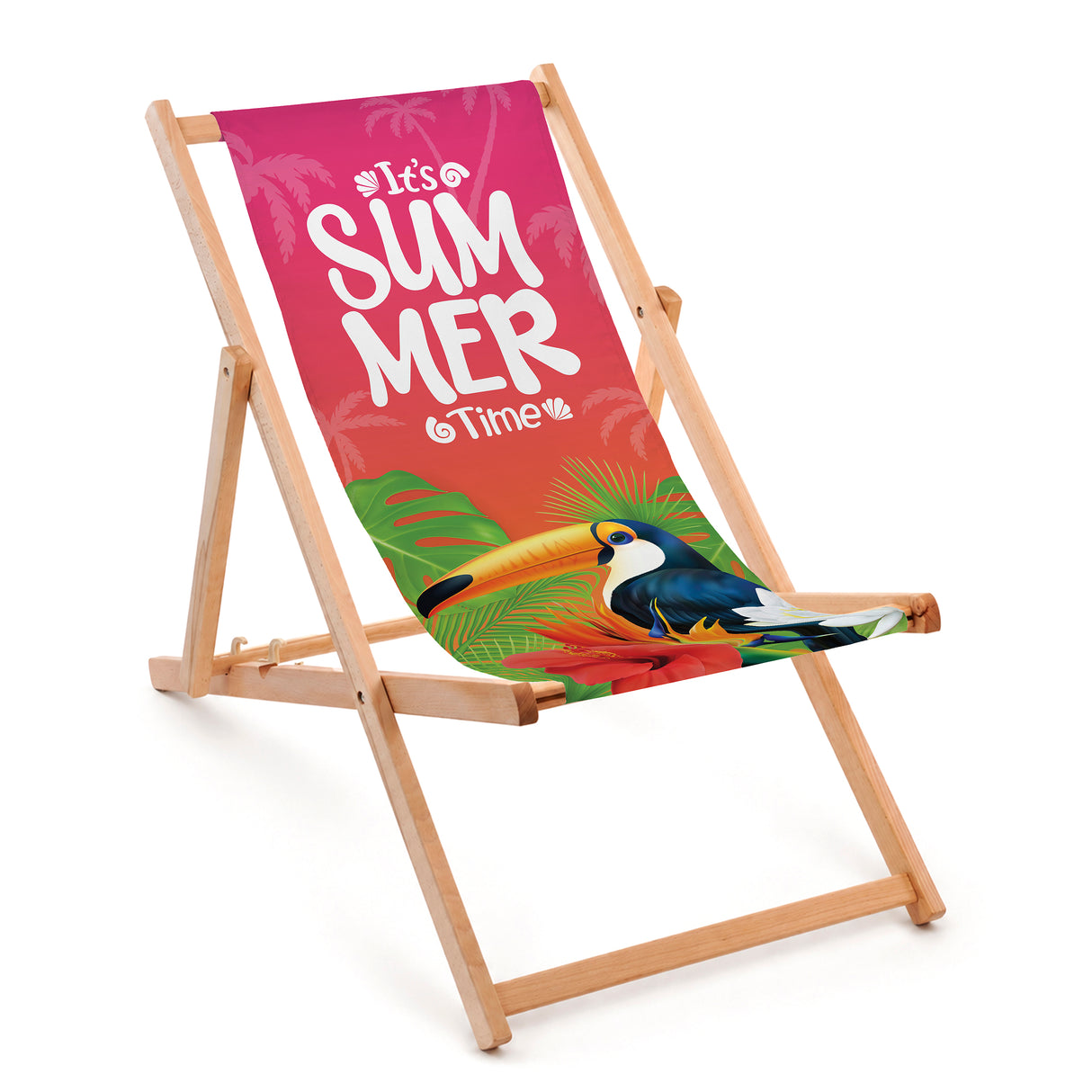 Leżak drewniany SUMMER TIME - Naturalny Stelaż olejowany PREMIUM