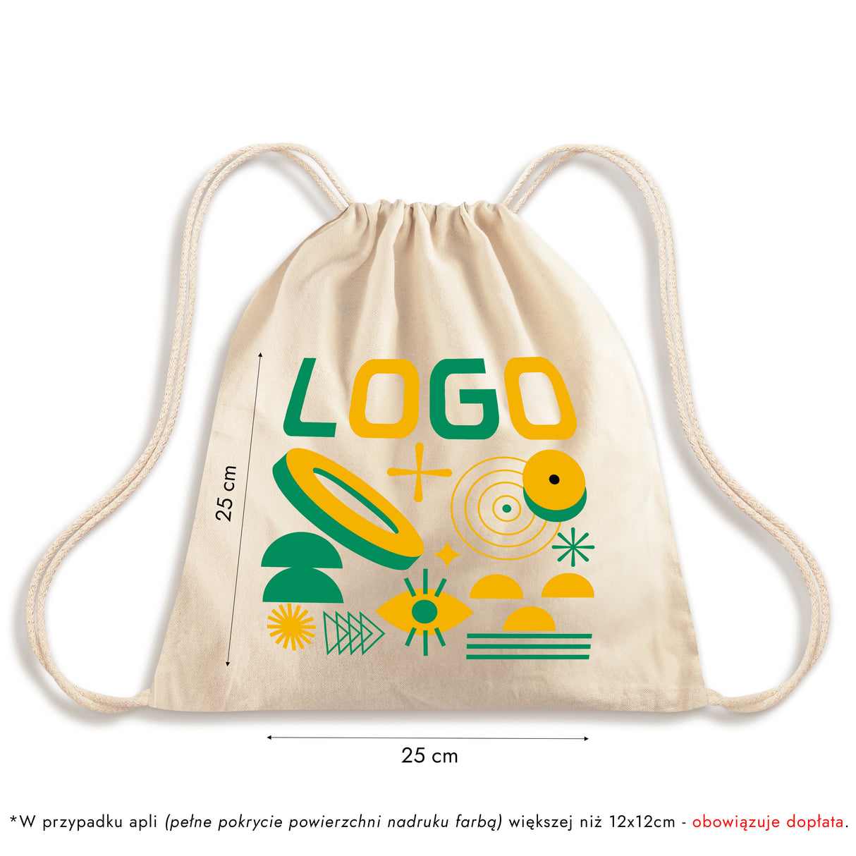 Plecak bawełniany z własnym nadrukiem 370x410mm 145g/m2 ecru od 50szt.