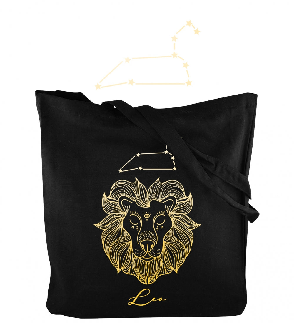 Torba bawełniana z nadrukiem Czarna LEW