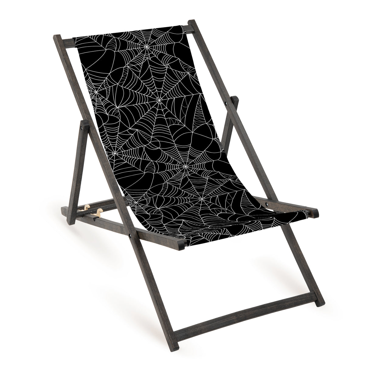 Leżak drewniany PAJĘCZYNA - Czarny Stelaż