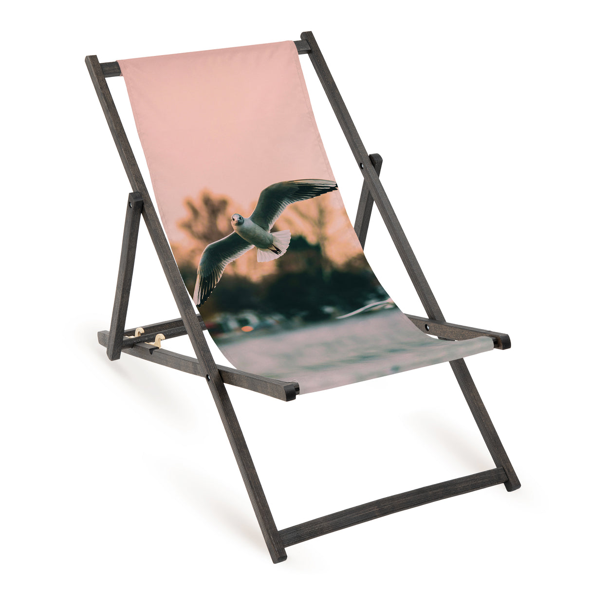 Leżak drewniany MEWA - Czarny Stelaż