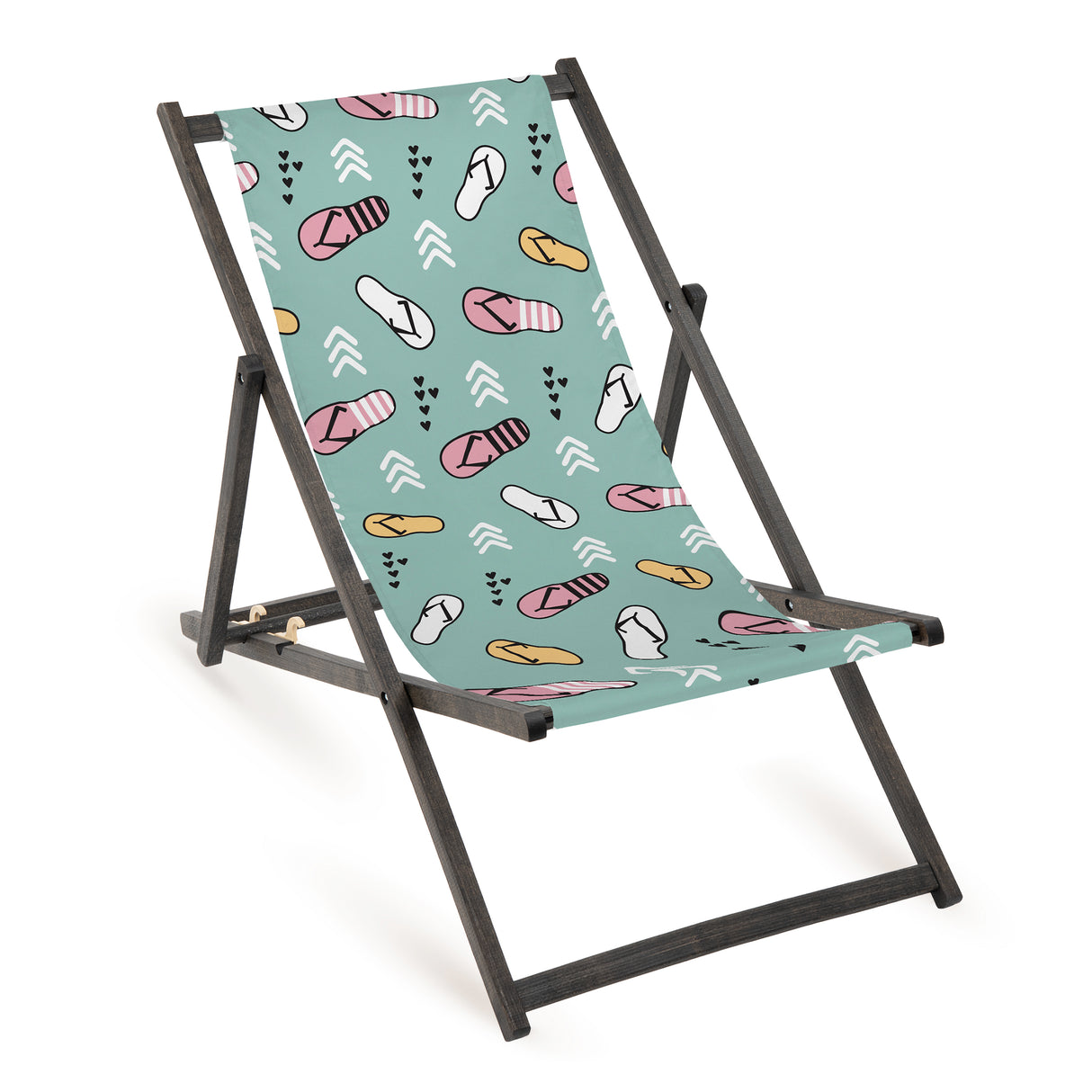 Leżak drewniany KLAPKI - Czarny Stelaż