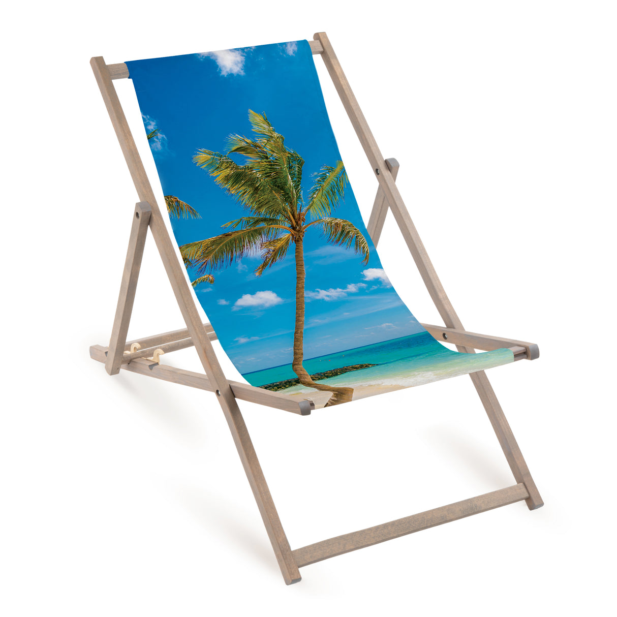 Leżak drewniany PALMY - Szary Stelaż