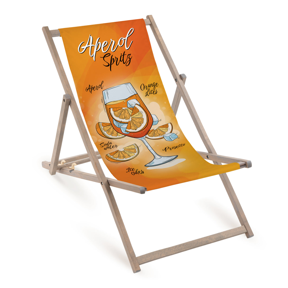 Leżaki drewniany APEROL SPRITZ -Szary Stelaż