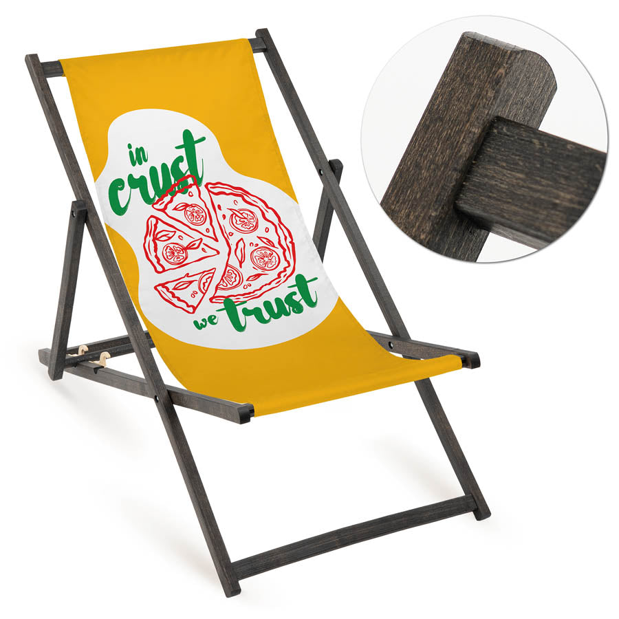 Leżak drewniany IN CRUST WE TRUST