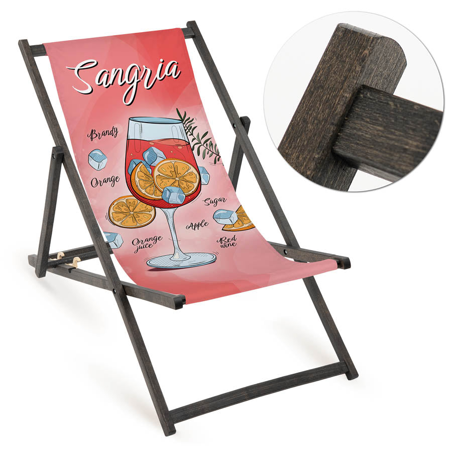 Leżak drewniany SANGRIA - Czarny Stelaż