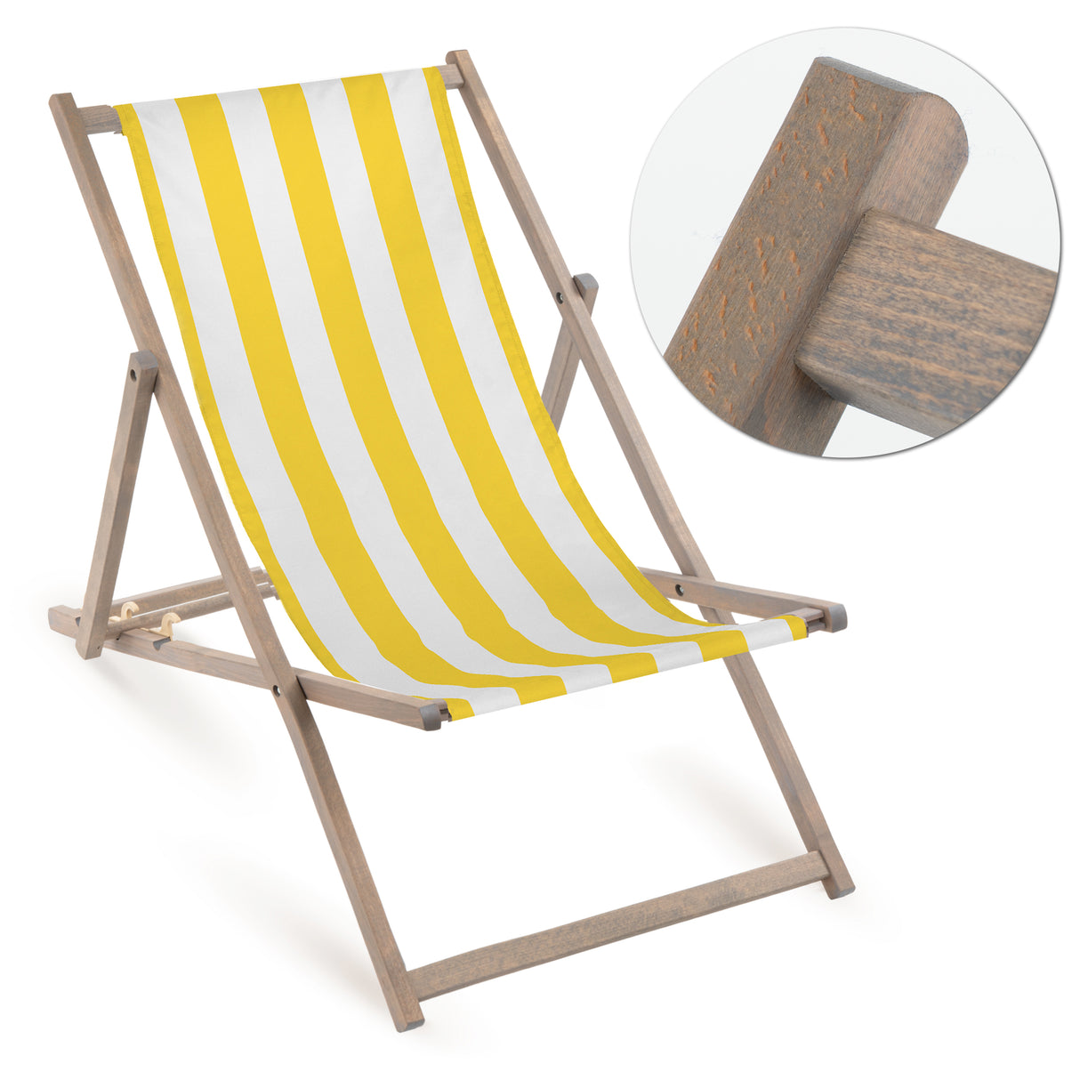 Leżak drewniany PASY - Szary Stelaż