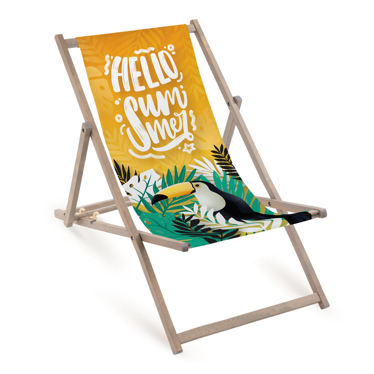 Leżak drewniany HELLO SUMMER - Szary Stelaż