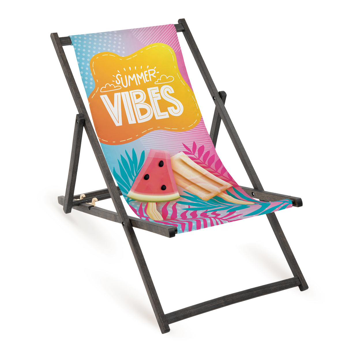 Leżak drewniany SUMMER VIBES - Czarny Stelaż