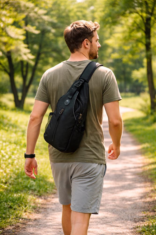 Czarna Torba Na Ramię Sling Bag