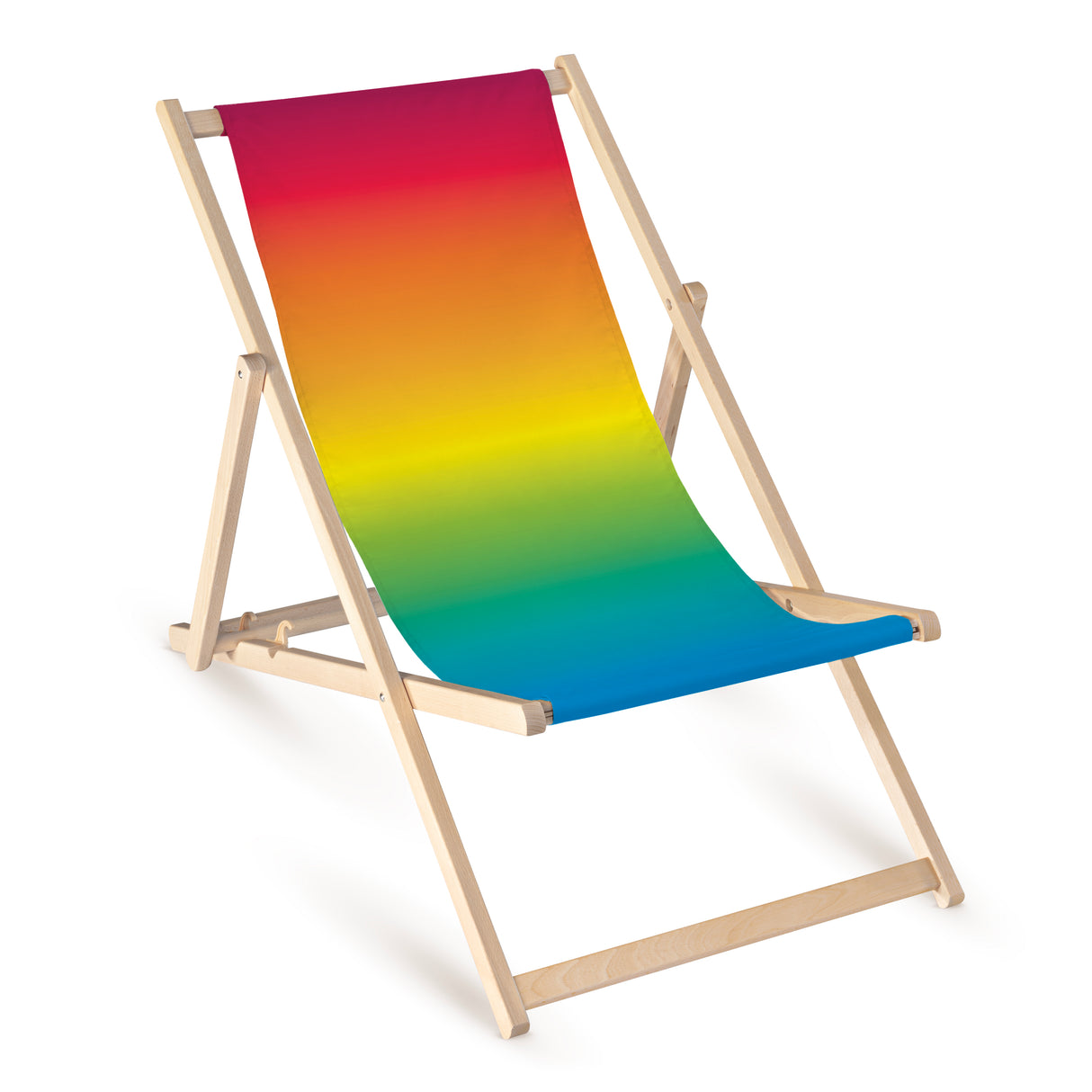 Leżak drewniany z nadrukiem TĘCZA
