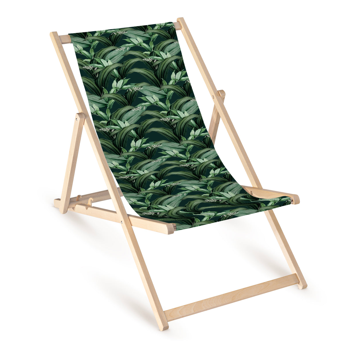 Leżak drewniany z nadrukiem LIŚCIE