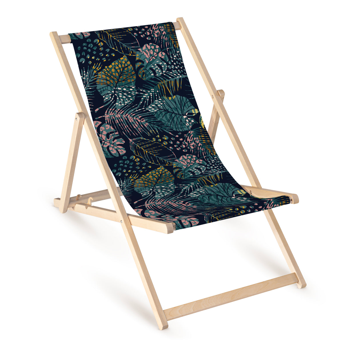 Leżak drewniany z nadrukiem ANIMAL PLANT TEXTURES