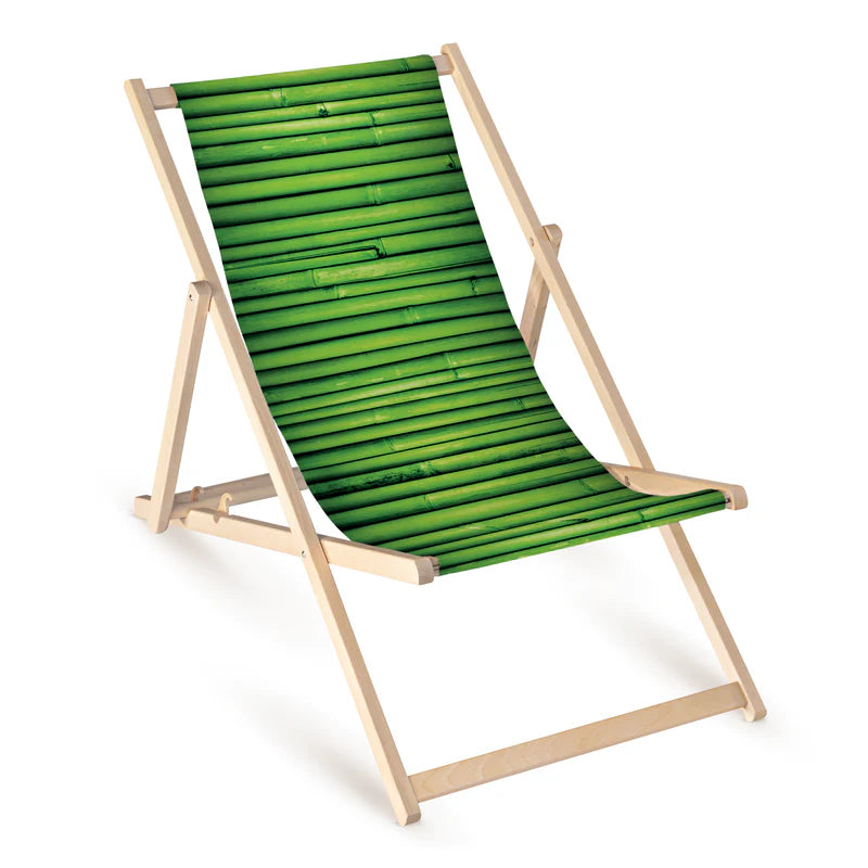 Leżak drewniany z nadrukiem ROŚLINNY BAMBOO