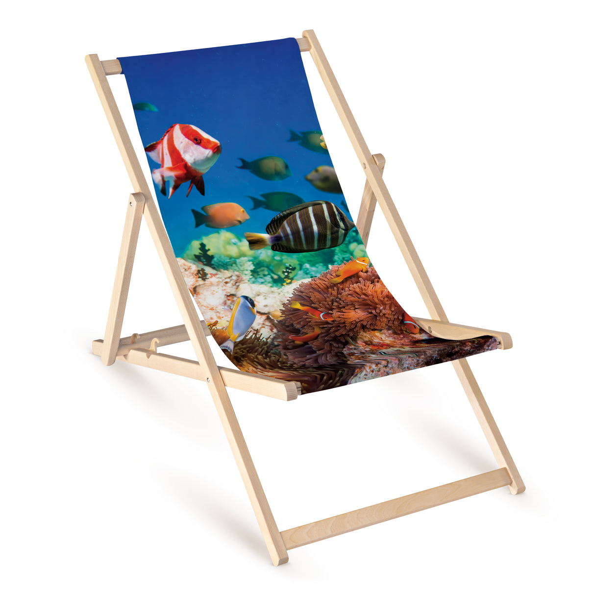 Leżak drewniany z nadrukiem RAFA KORALOWA