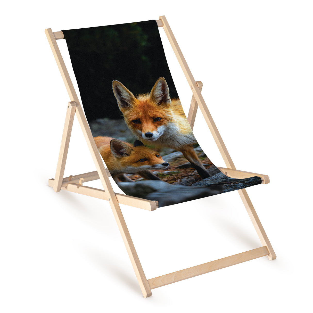 Leżak drewniany z nadrukiem LISKI