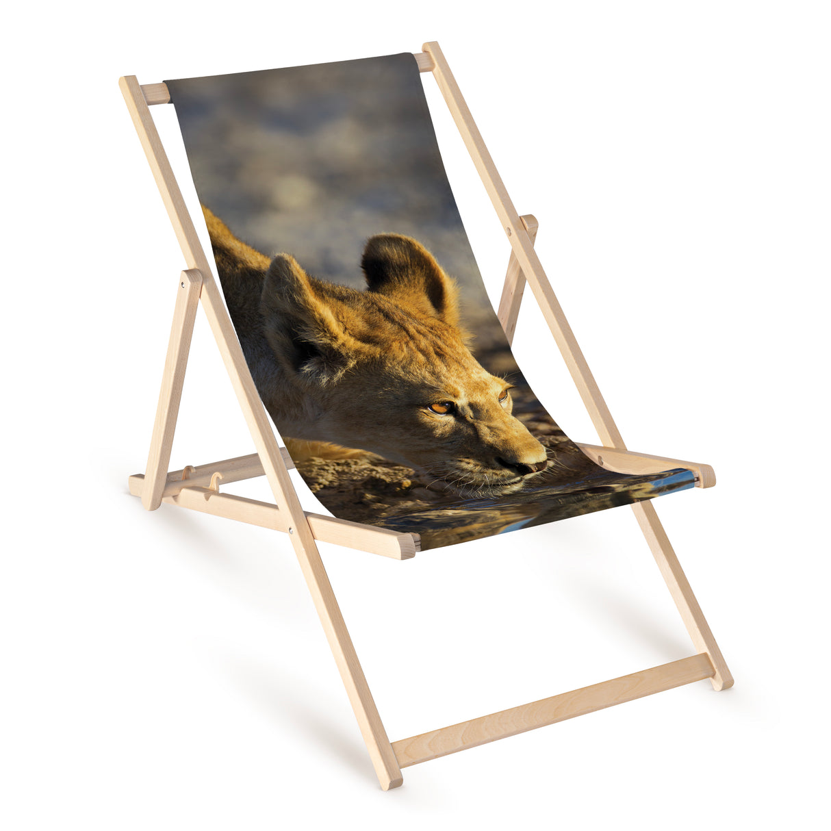 Leżak drewniany z nadrukiem LWICA