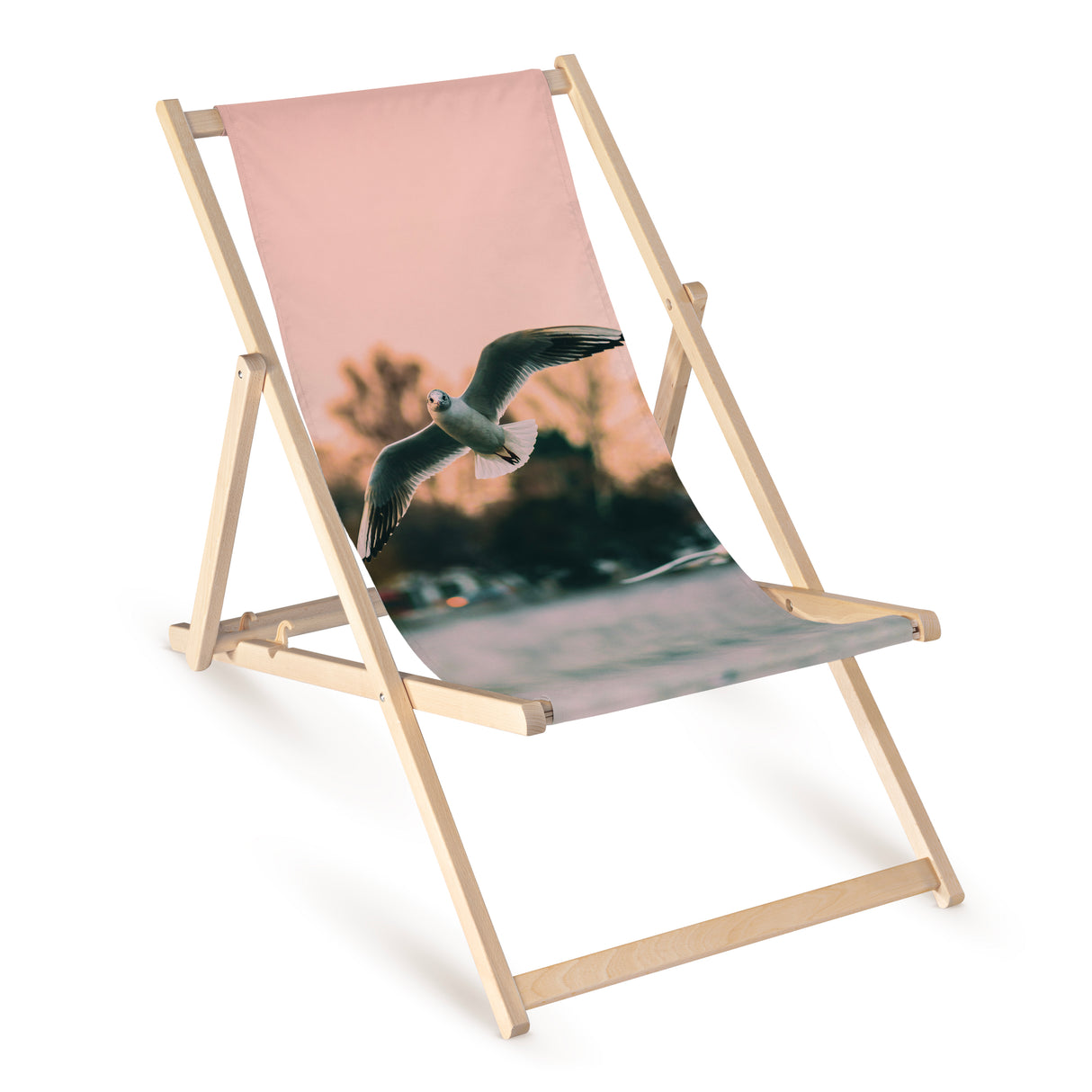 Leżak drewniany z nadrukiem MEWA