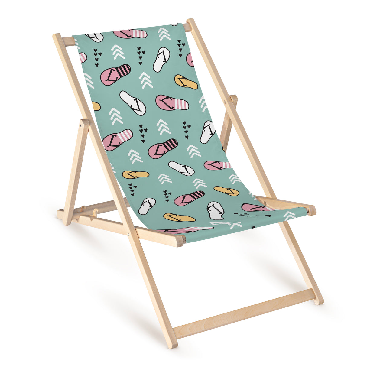 Leżak drewniany z nadrukiem KLAPKI