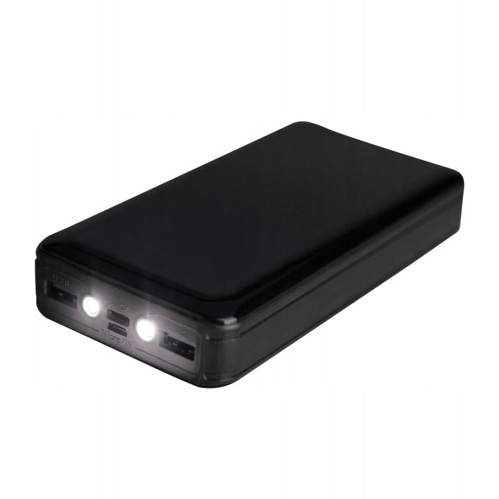 PowerBank 20000mAh 2,1A + Latarka LED 2x USB micro+C
