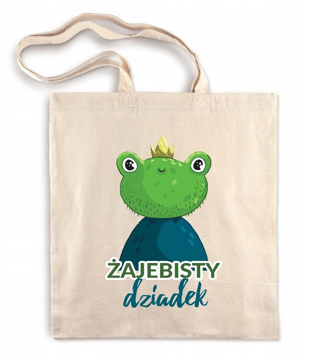 Torba Bawełniana Żajebisty Dziadek Prezent na Dzień Dziadka Ecru