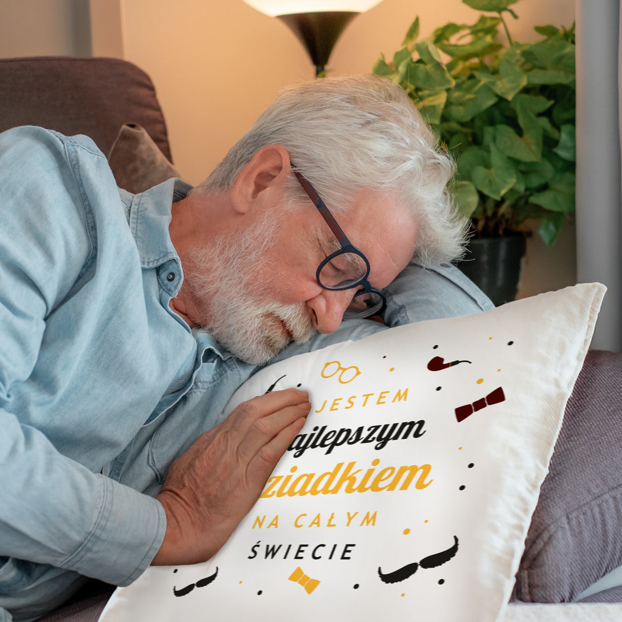 Poduszka na Dzień Dziadka - Jestem najlepszym dziadkiem na świecie Prezent na Dzień Dziadka