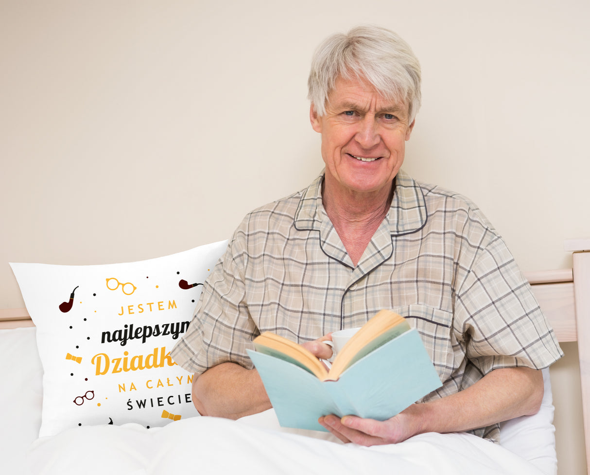 Poduszka na Dzień Dziadka - Jestem najlepszym dziadkiem na świecie Prezent na Dzień Dziadka