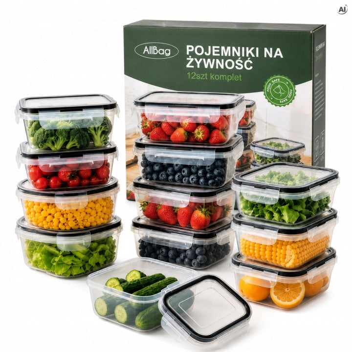 Pojemniki na Żywność Zestaw 12 szt.