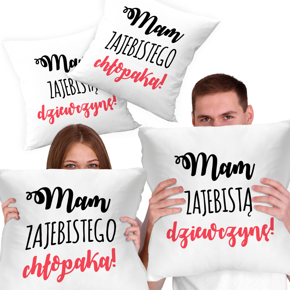 Prezent na walentynki poduszki MAM ZAJEBISTĄ DZIEWCZYNĘ