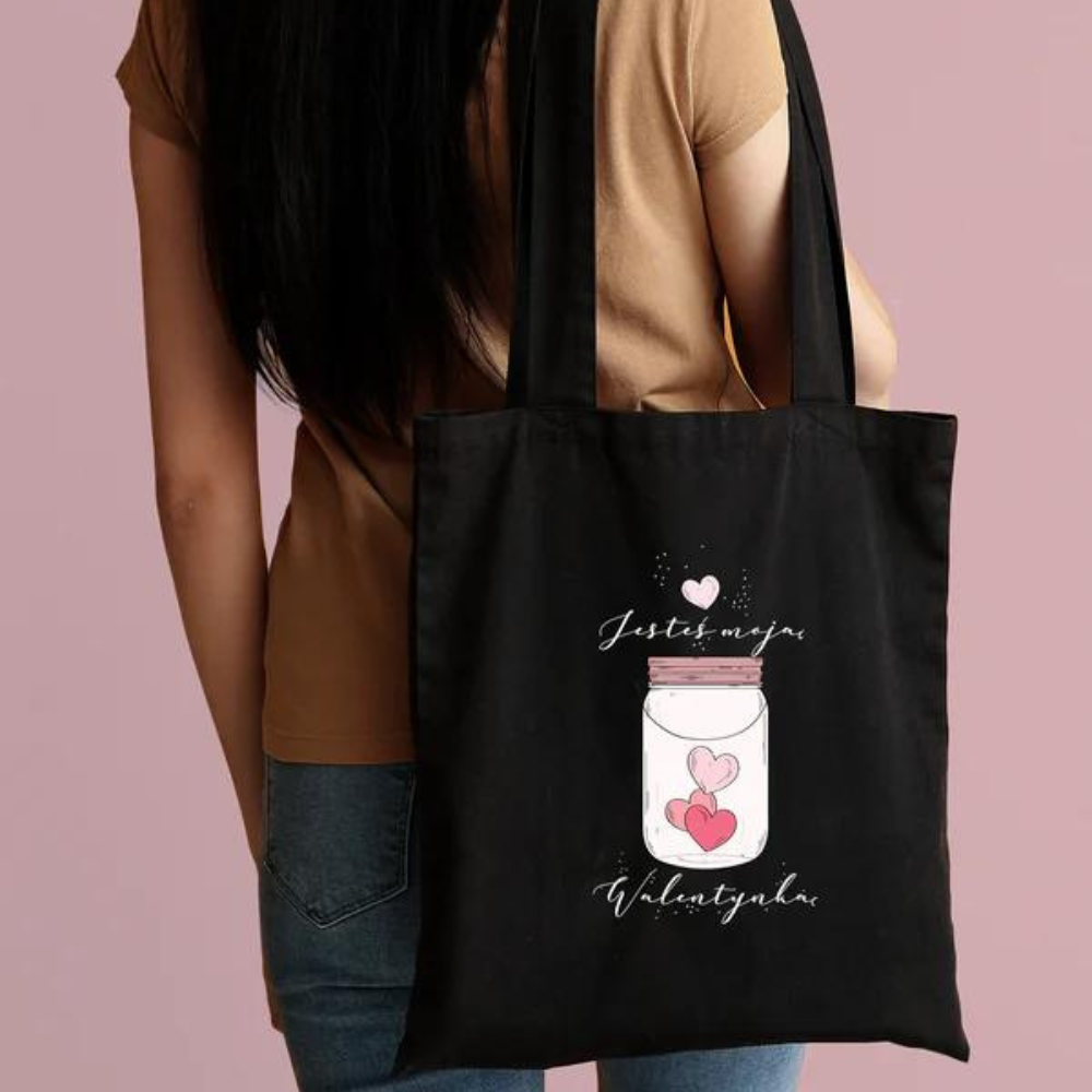 Torba bawełniana z nadrukiem JESTEŚ MOJĄ WALENTYNKĄ