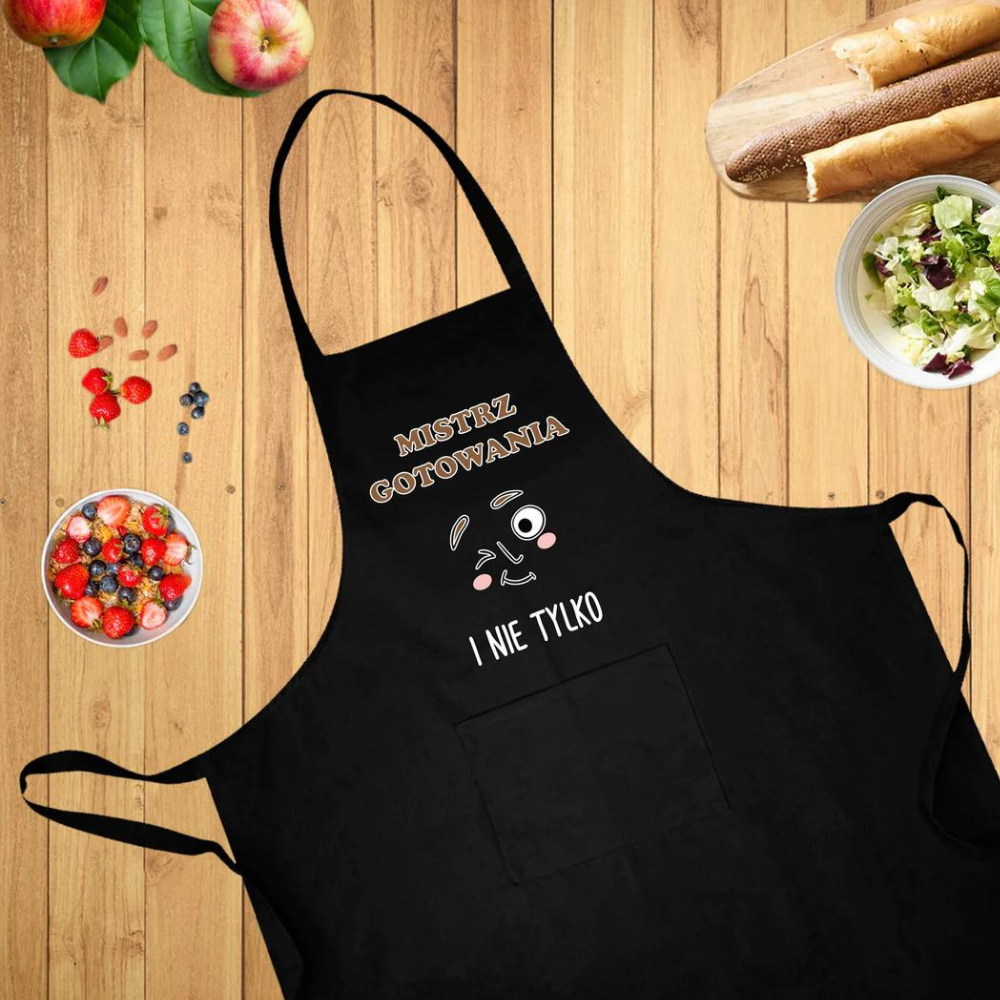 Fartuch kuchenny bawełniany MISTRZ GOTOWANIA I NIE TYLKO