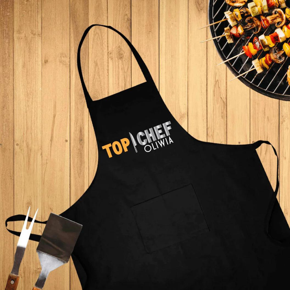 Fartuch kuchenny bawełniany TOP CHEF + IMIĘ