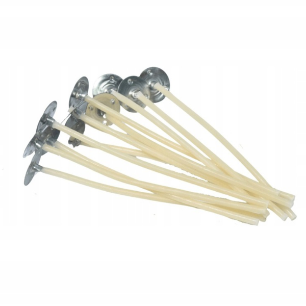 Knoty do świec 12cm z blaszką 100szt.