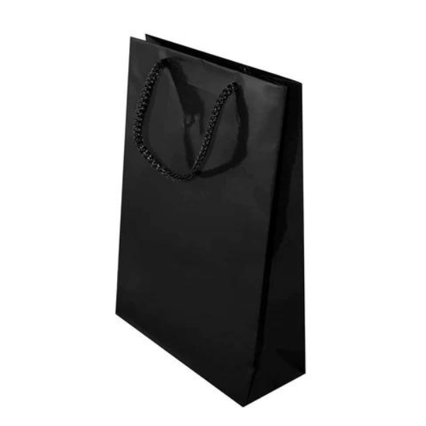 Torba laminowana z uchwytem sznurkowym 170x70x250mm Czarna