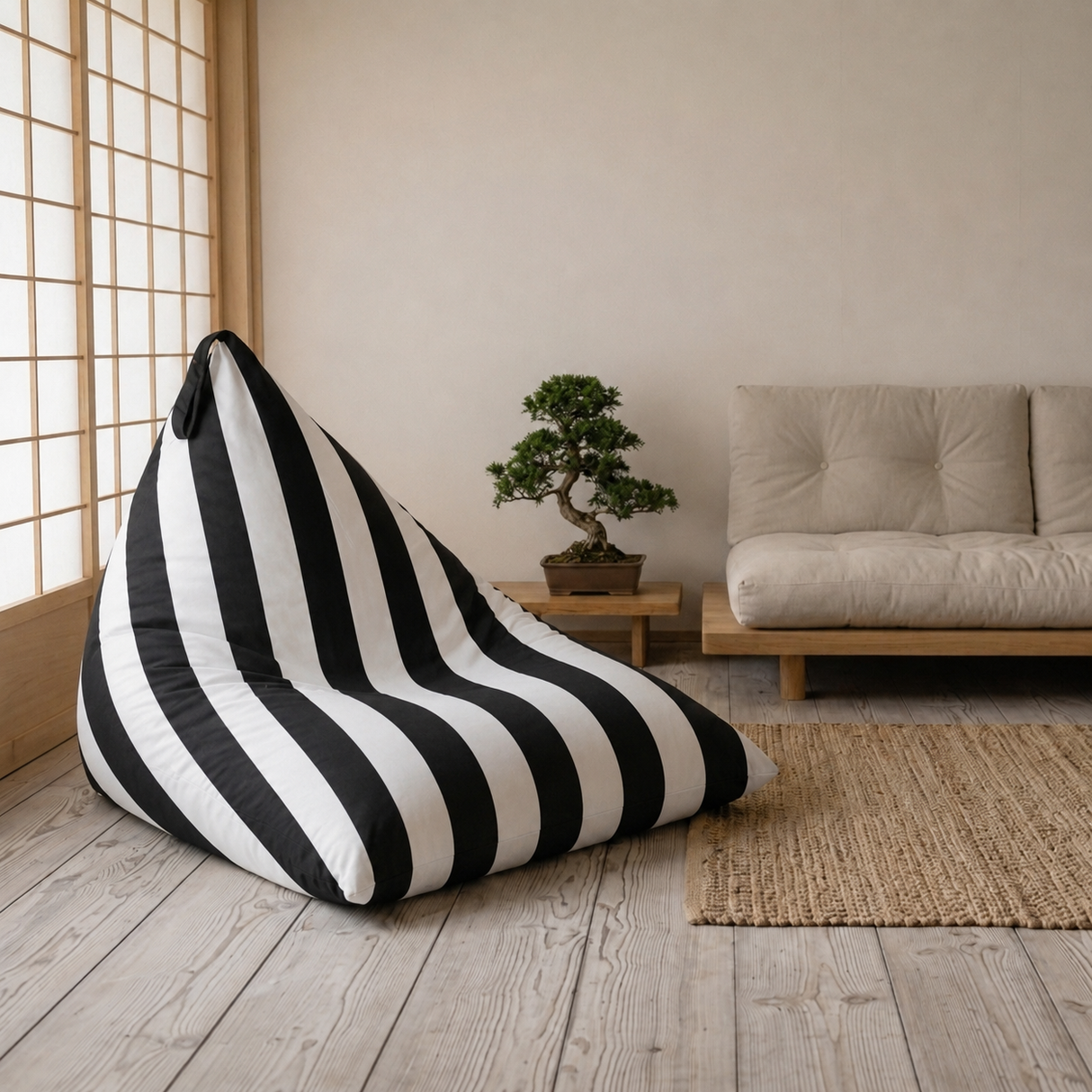 Pufa Pillow XXL OXFORD Paski Kolorowe