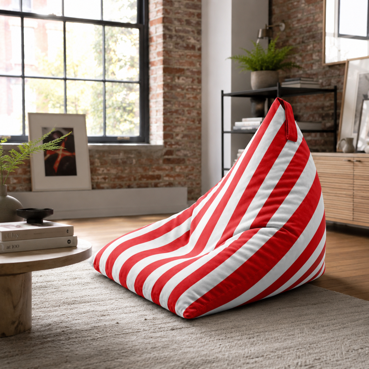 Pufa Pillow XL VELVET Paski Kolorowe