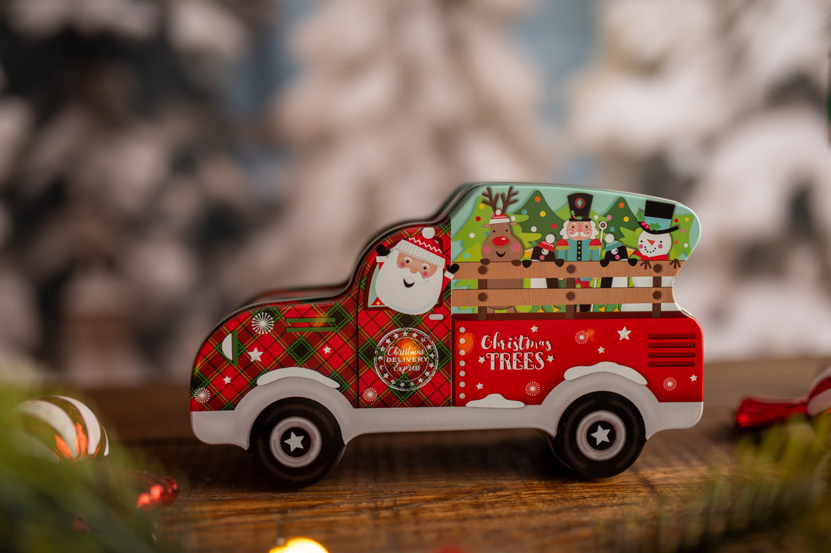 Metalowa puszka świąteczna w kształcie samochodu 3szt.