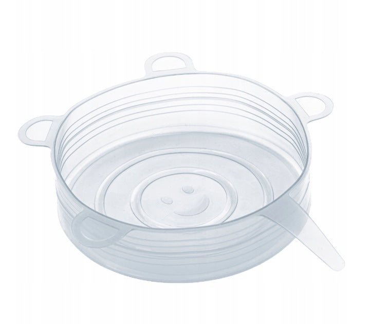 Pokrywki silikonowe do żywności UNIWERSALNE BIAŁE 6szt.