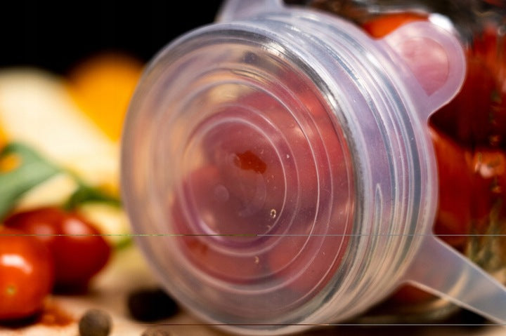 Pokrywki silikonowe do żywności UNIWERSALNE BIAŁE 6szt.