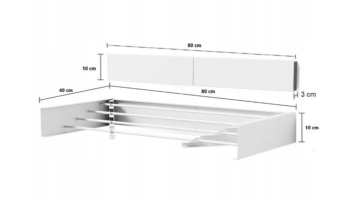 Składana Suszarka na Pranie Ścienna 80 cm