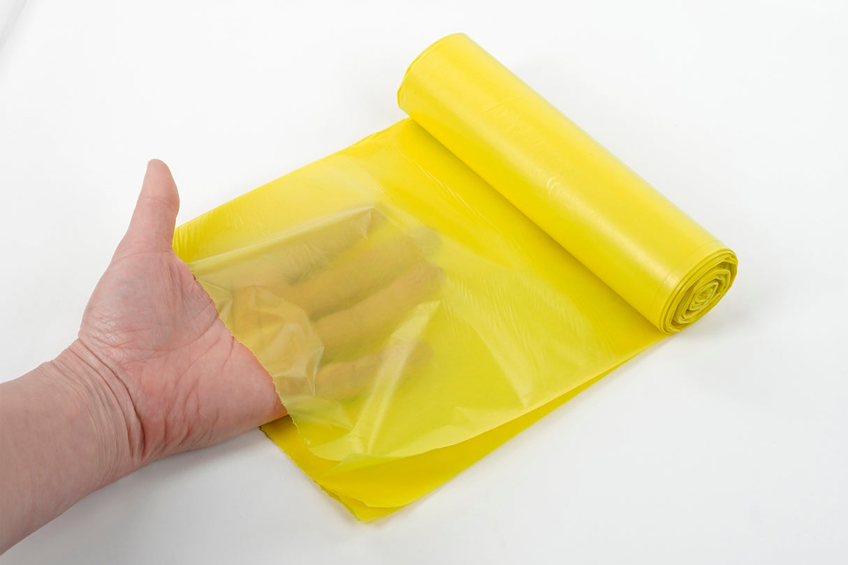 Worki na śmieci z recyklingu żółte 120 L