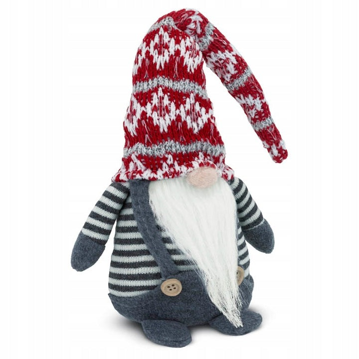 Świąteczny skrzat z brodą Szary 42cm