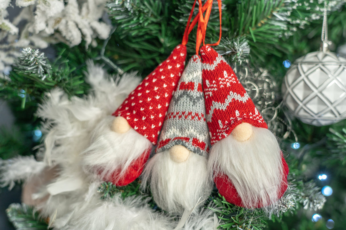 Zawieszki na choinkę dekoracyjne 4szt. GNOMY ŚWIATECZNE